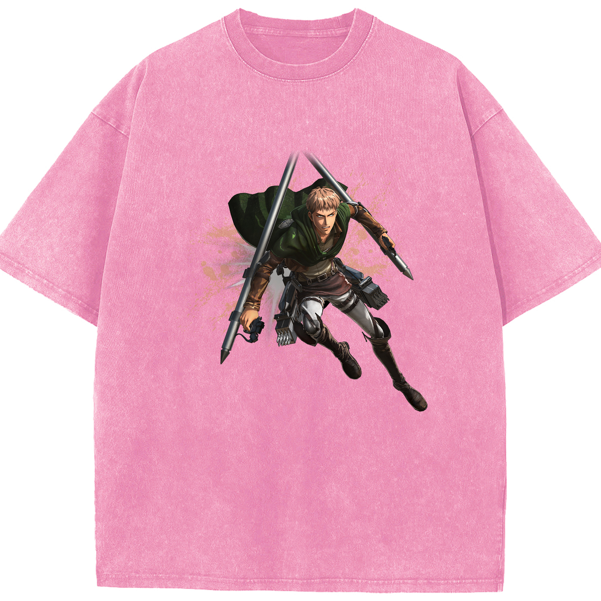 （画像用） 進撃の巨人 ジャン・キルシュタイン Attack on Titan Jean Kirstein 綿100% ヴィンテージ風 半袖Tシャツ（フロントプリント）